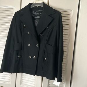 Espirit black peacoat. Wool blend. Size Large. Women’s.